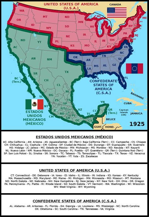 Map of Mexico and USA